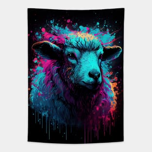 Sheep Art Style 90s Tapestry