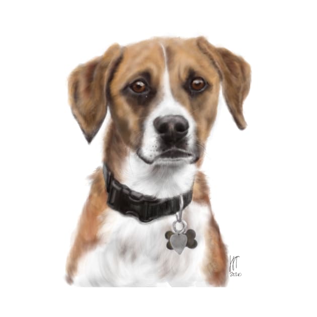 Pensive Beagle Mix Pooch by LITDigitalArt