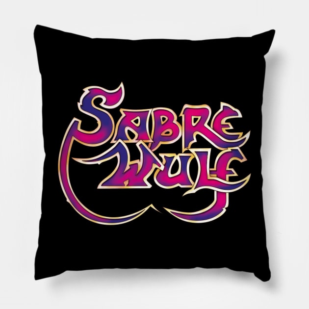 Sabre Wulf Retro Game Pillow by Treherne