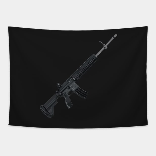 HK416 Assault Rifle Tapestry by TortillaChief