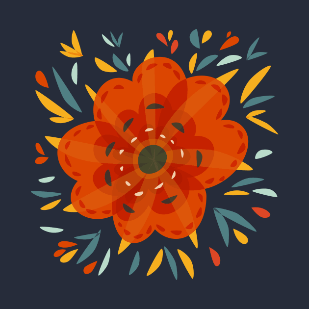 Decorative Orange Flower by Boriana Giormova