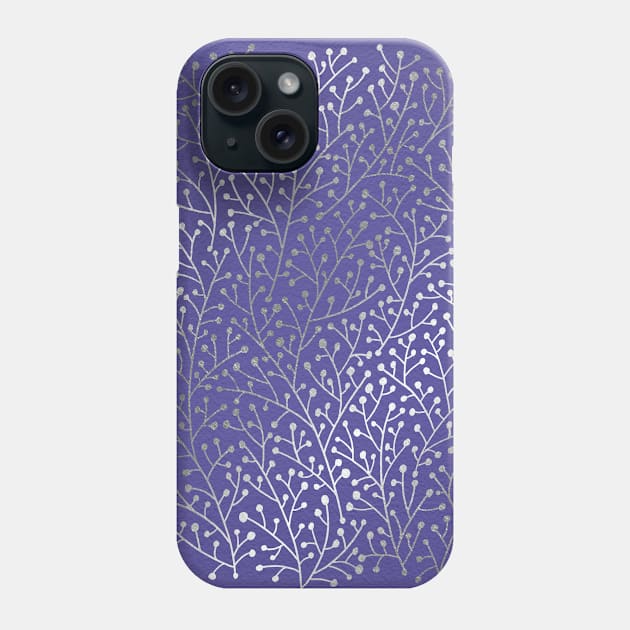 Berry Branches - Periwinkle Phone Case by CatCoq