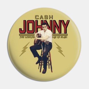 Retro Johnny Cash - The Legendary Music Country man in black Pin