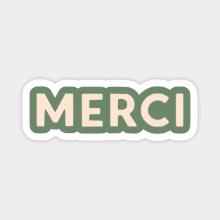 Merci Retro French Hand Lettering Magnet