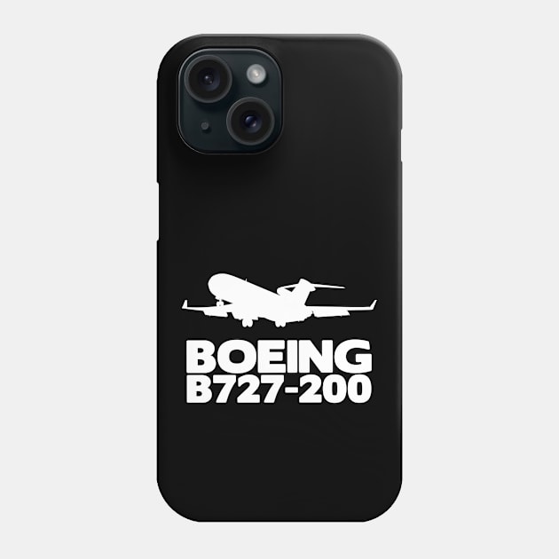 Boeing B727-200 Silhouette Print (White) Phone Case by TheArtofFlying