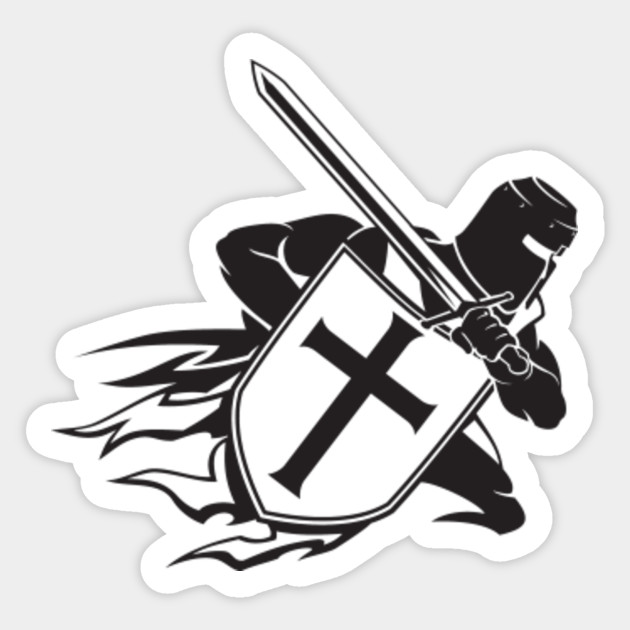 Crusader Warrior With Sword And Shield Crusader Sticker Teepublic Uk