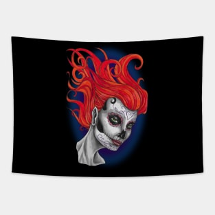 Dia de Los Muertos Sugar Skull Lady Tapestry