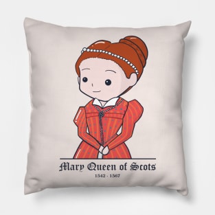 Mary Queen of Scots Cute Illustration Pillow