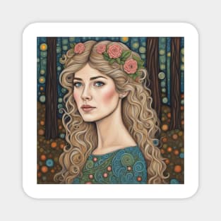 Rosamund Pike as a fairy in the woods Magnet