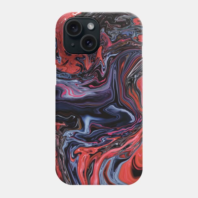 Abstract Fluid Acrylic Pour Red Phone Case by AnnaDreamsArt