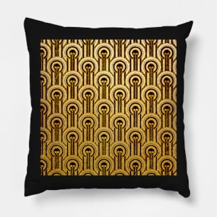 Gold Foil Art Deco Skull Pillow