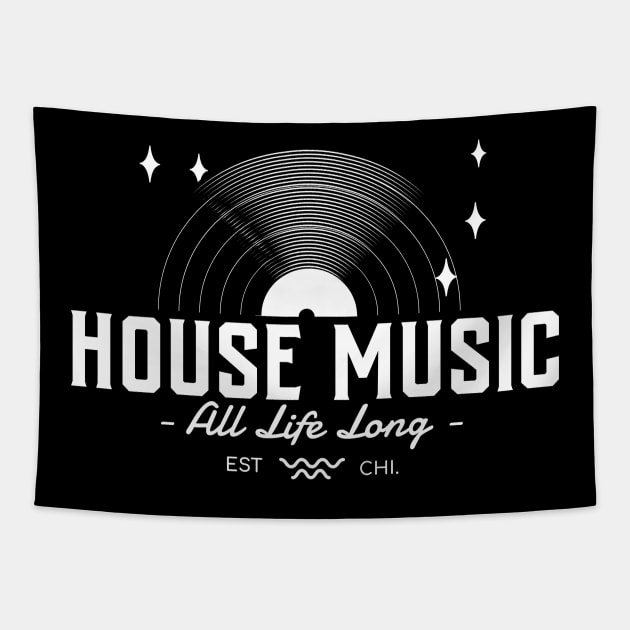 HOUSE MUSIC  - All Life Long Vinyl Tapestry by DISCOTHREADZ 