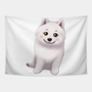 Cute Samoyed Drawing Tapestry