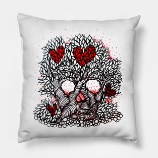 Skull heart-tree Pillow