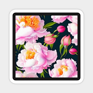 Watercolor peony painting Magnet