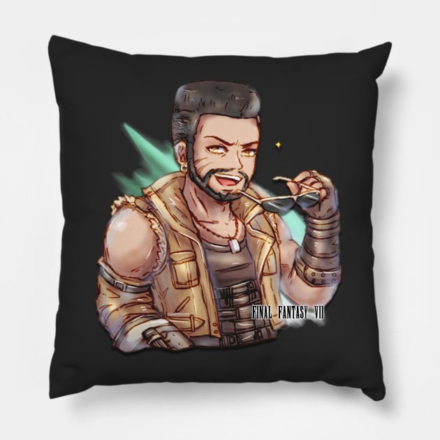 Final Fantasy 7 Remake Barrett Wallace Pillow by candypiggy