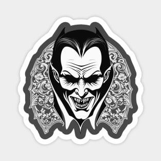 Evil vampire lord with classic lacy collar halloween design Magnet