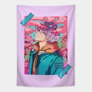 The anime aboy an the sakura Tapestry