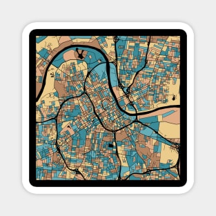 Nashville Map Pattern in Mid Century Pastel Magnet