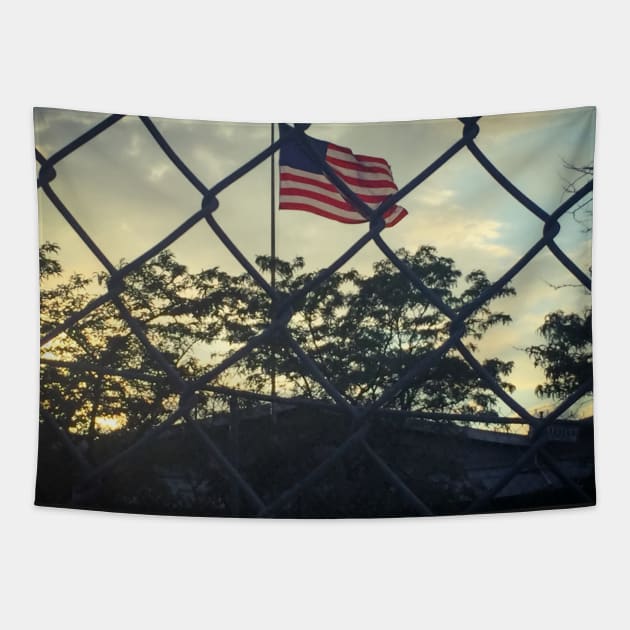 American Flag, New York City Tapestry by eleonoraingrid