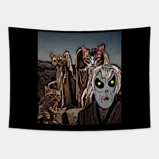 alien with angel cats with cat Tapestry