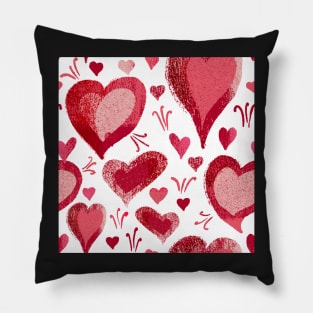 Red Pink Heart Pattern Pillow