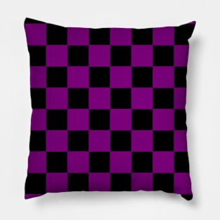 Purple and Black Chessboard Pattern Pillow