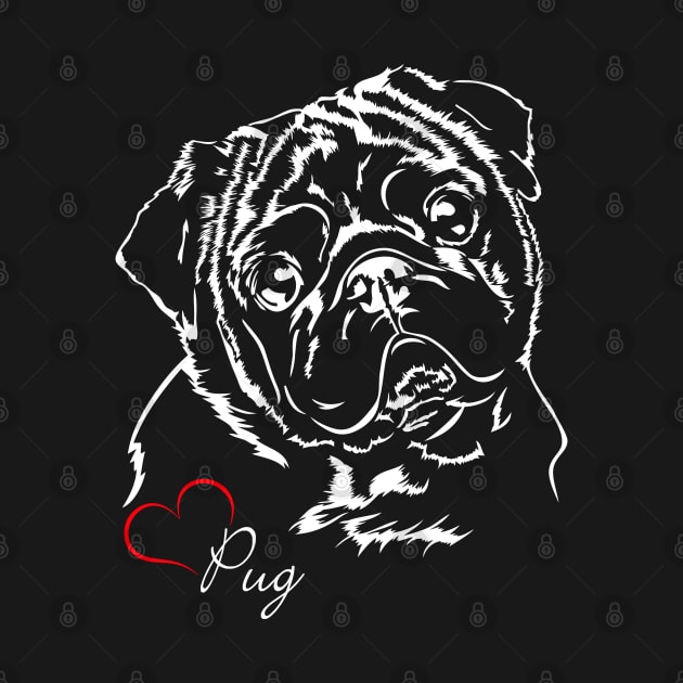 Funny Cute Pug mom dog lover gift by wilsigns