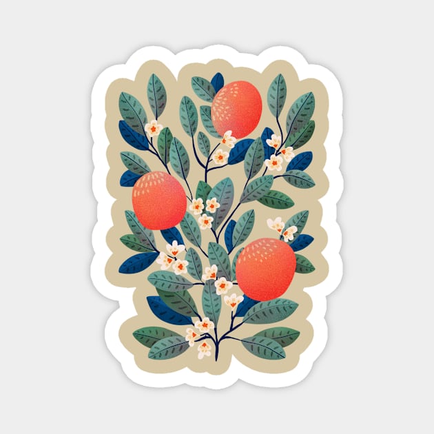 Orange Branch Magnet by kishi&star