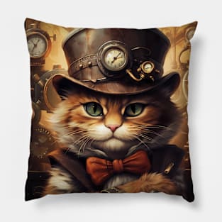 Stylish Steampunk Cat Pillow