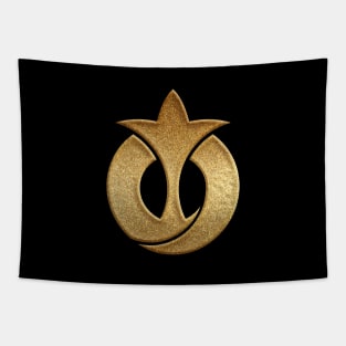 Aichi Prefecture Symbol in Gold Faux Tapestry