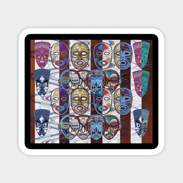 African Masks V2 Magnet by walil designer