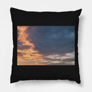 clouds sunset summer evening aesthetic photography blue grey pink purple orange Pillow