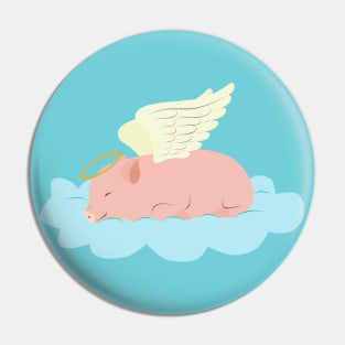 Piggy angel sleeping on a cloud Pin