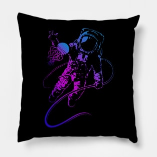 'Astronaut Jelly Fish Rainbow' Radiant Space Galaxy Gift Pillow