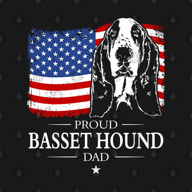 Proud Basset Hound Dad American Flag patriotic dog by wilsigns