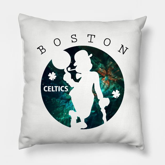 Boston Celtics Pillow by Jessy Stannie