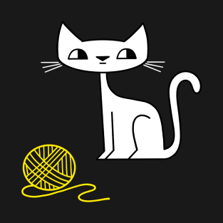 Cat. Yellow Yarn. Mischief T-Shirt