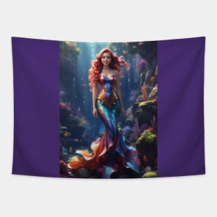 Beautiful Rainbow Colors Mermaid Tapestry