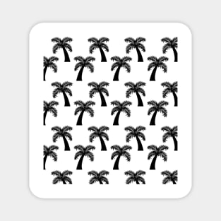 Black and white palm tree pattern Magnet