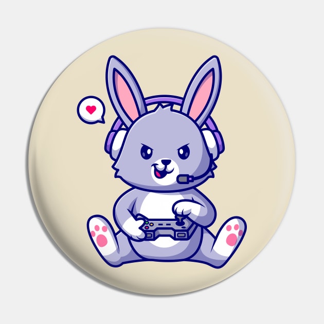 Cute Rabbit Gaming Cartoon Pin by Catalyst Labs