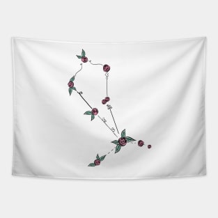 Bootes (The Herdsman) Constellation Roses and Hearts Doodle Tapestry