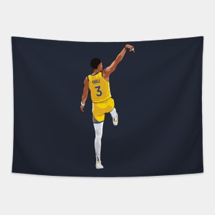 Jordan Poole Back Shot Yellow Qiangy Tapestry