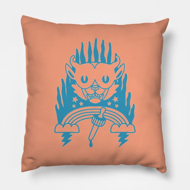 Trippy Dream Cat Pillow by Strymon Art