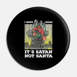 Satan Satanic Santa Claus Christmas Devil Gothic Occult Xmas Pin