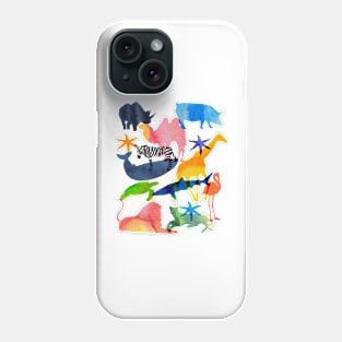 Watercolor Abstract watercolor animals, rainbow colors animals, rainbow colors Phone Case