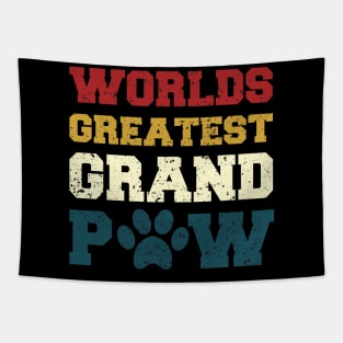 Grandpaw Worlds Greatest Grand Paw Funny Dogs Tee Tapestry