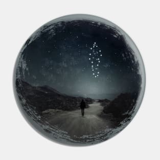 Star Man - Surreal Landscape With Man As Constellation Pin