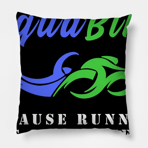 Swim Bike Aquabike Pillow by TriHarder12