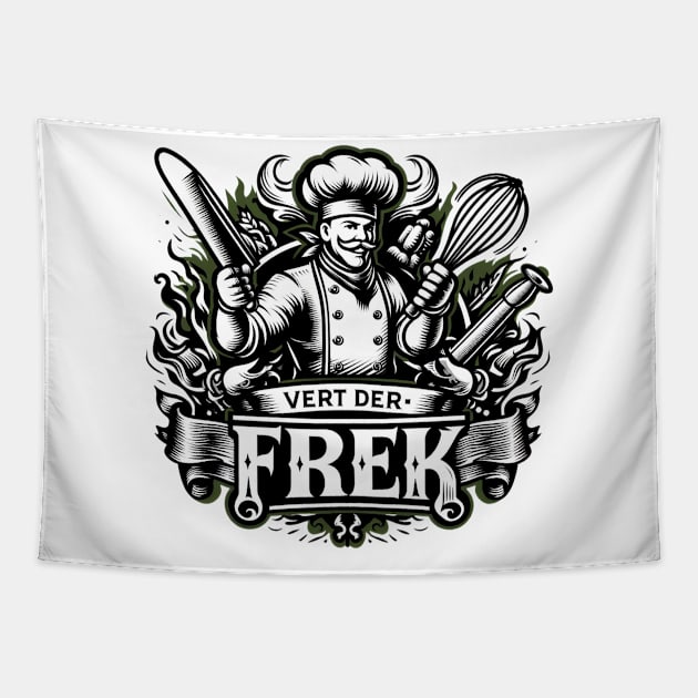 Vert Der Ferk Chef Tapestry by  El-Aal